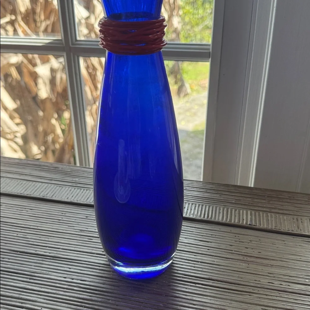 Barovier & toso colbalt  blue and red vase